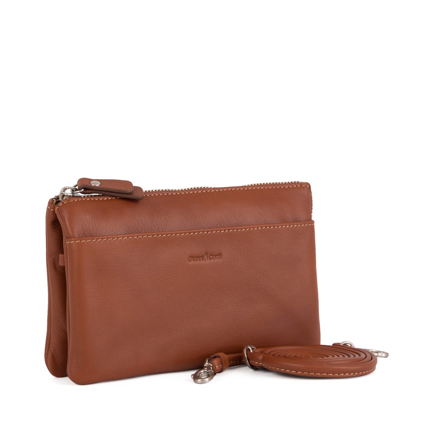 Pochette tre soffietti con tracolla Pelle Easy