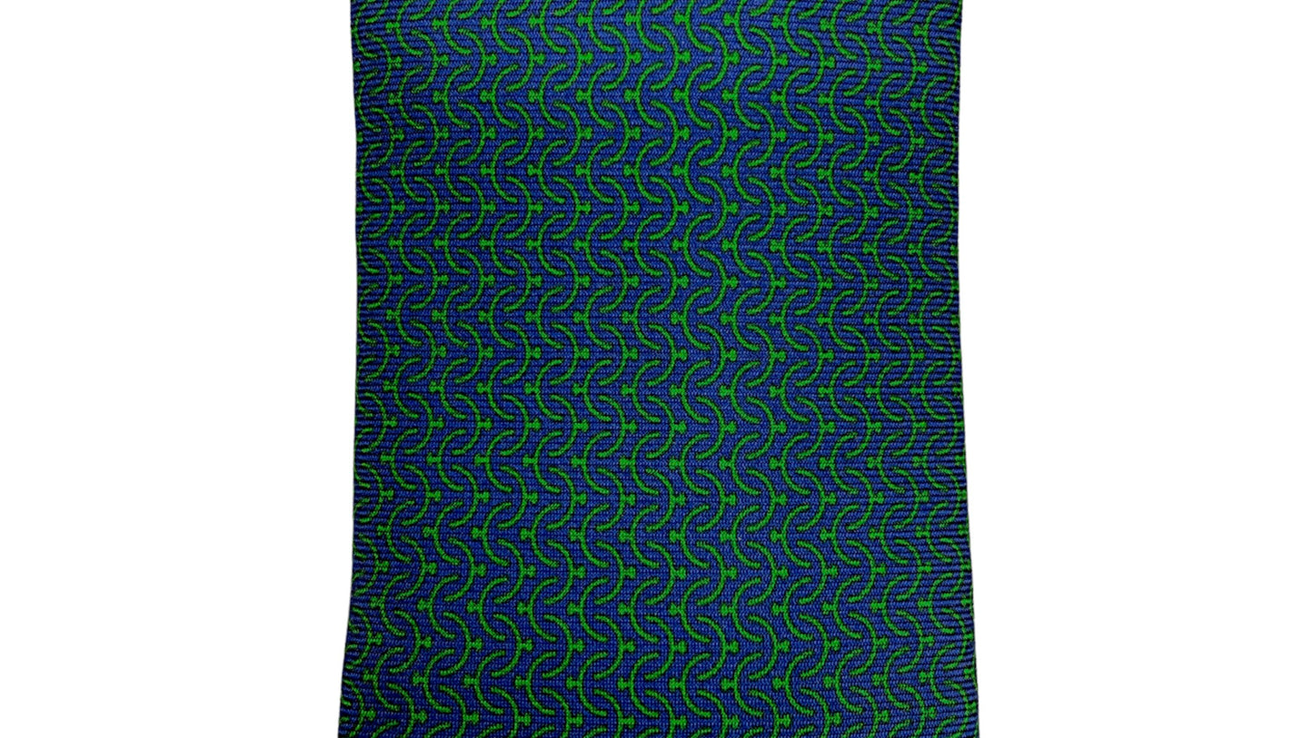 Cravatta seta verde pattern geometrico verde