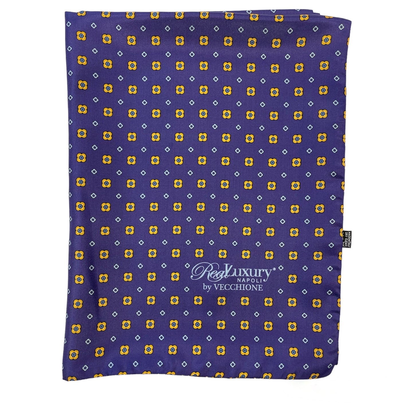 Sciarpa Sartoriale Seta viola con fiori gialli