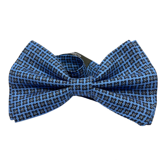 Papillon Sartoriale seta celeste con fiori blu