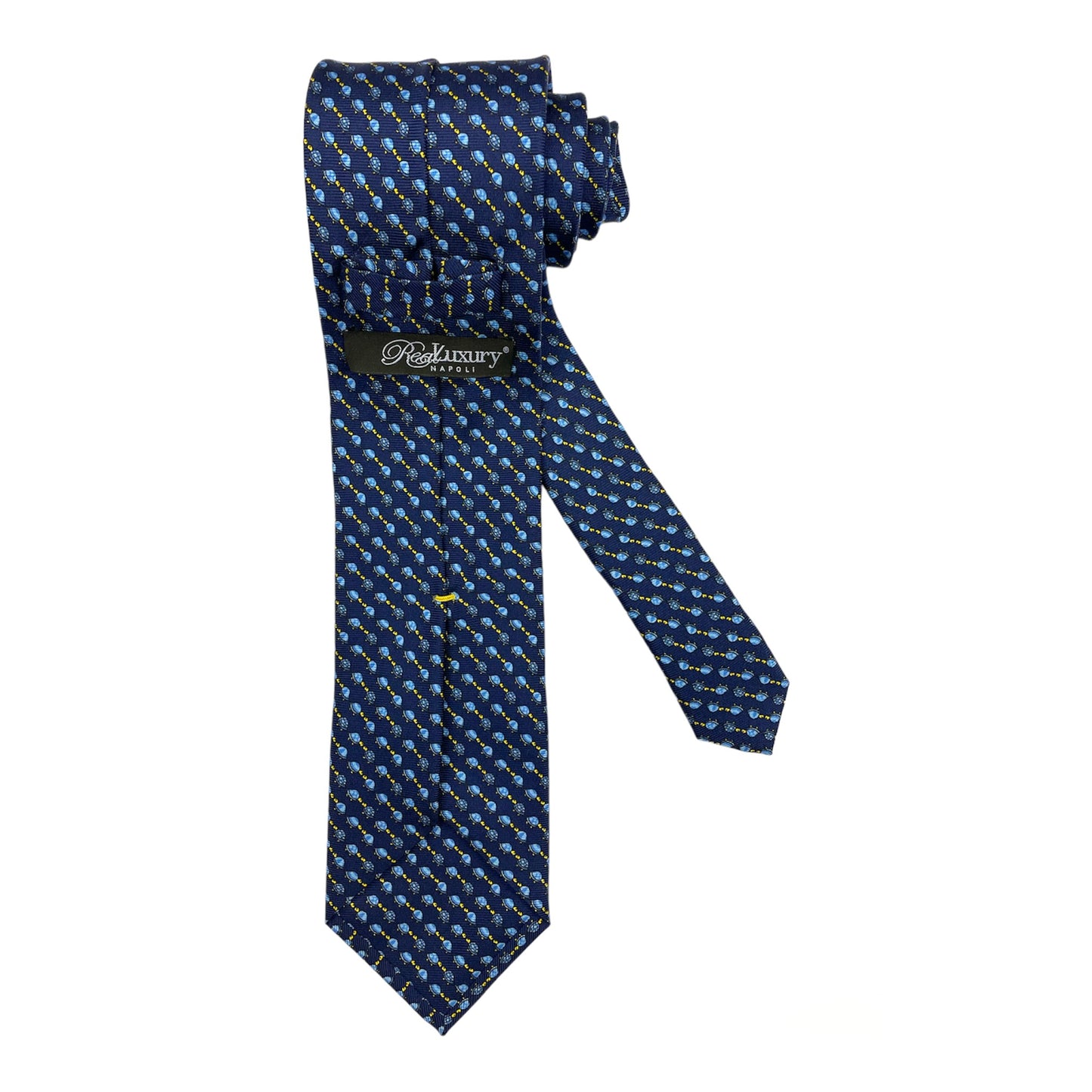 Blue silk tie kissing turtles