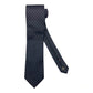 Cravatta seta blu con microfantasia bianca