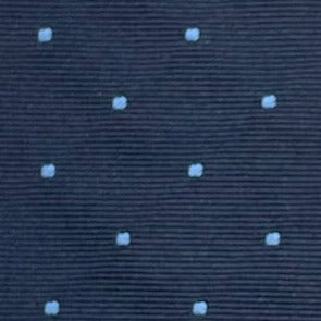 Cravatta seta blu con pois piccoli celesti
