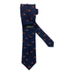 Cravatta seta blu con vespe rosse