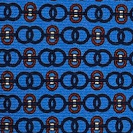 Cravatta seta bluette anelli blu