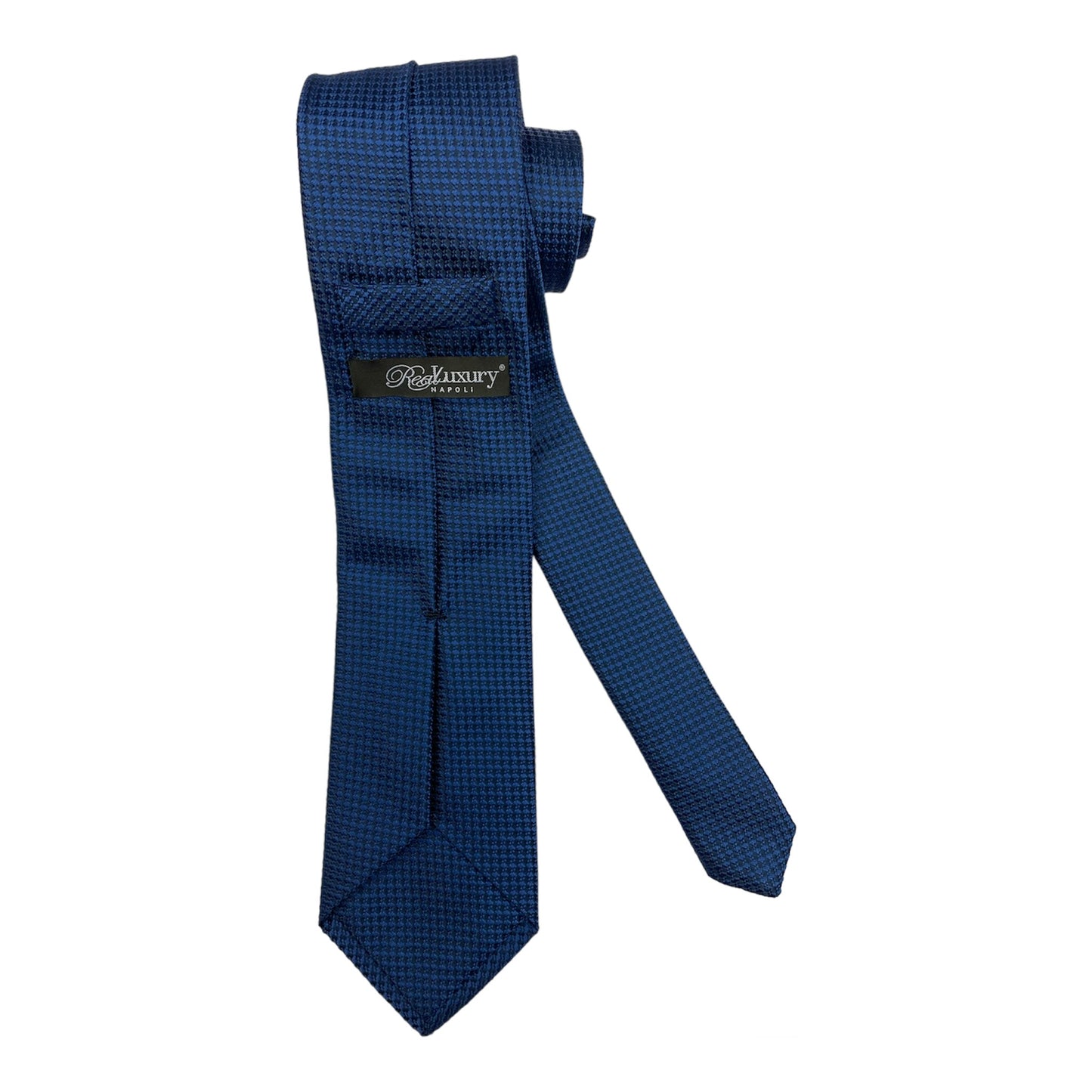 Cravatta seta bluette trama Oxford