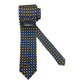 Blue silk tie with yellow flower and light blue circlet