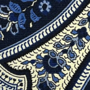 Cravatta seta blu paisley bianco celeste blu