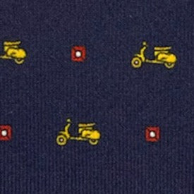 Vespa blue yellow and red checked silk tie