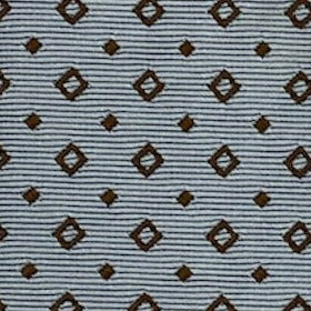 Light blue silk tie with brown rhombuses