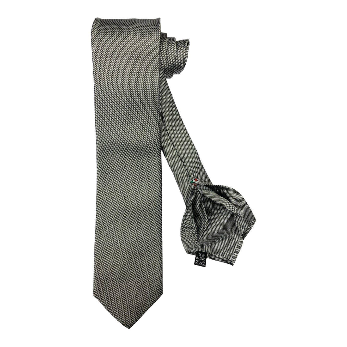 Gray honeycomb silk tie