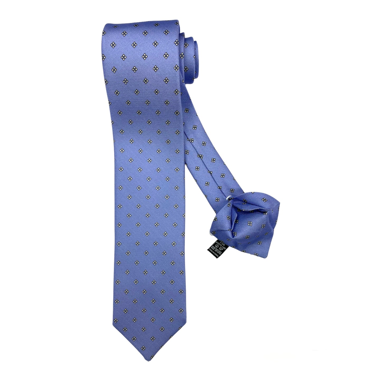 Lilac silk tie with white diamonds