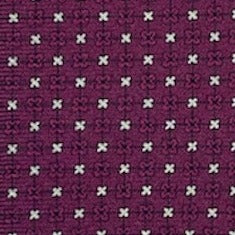 Wine silk tie with white crosses