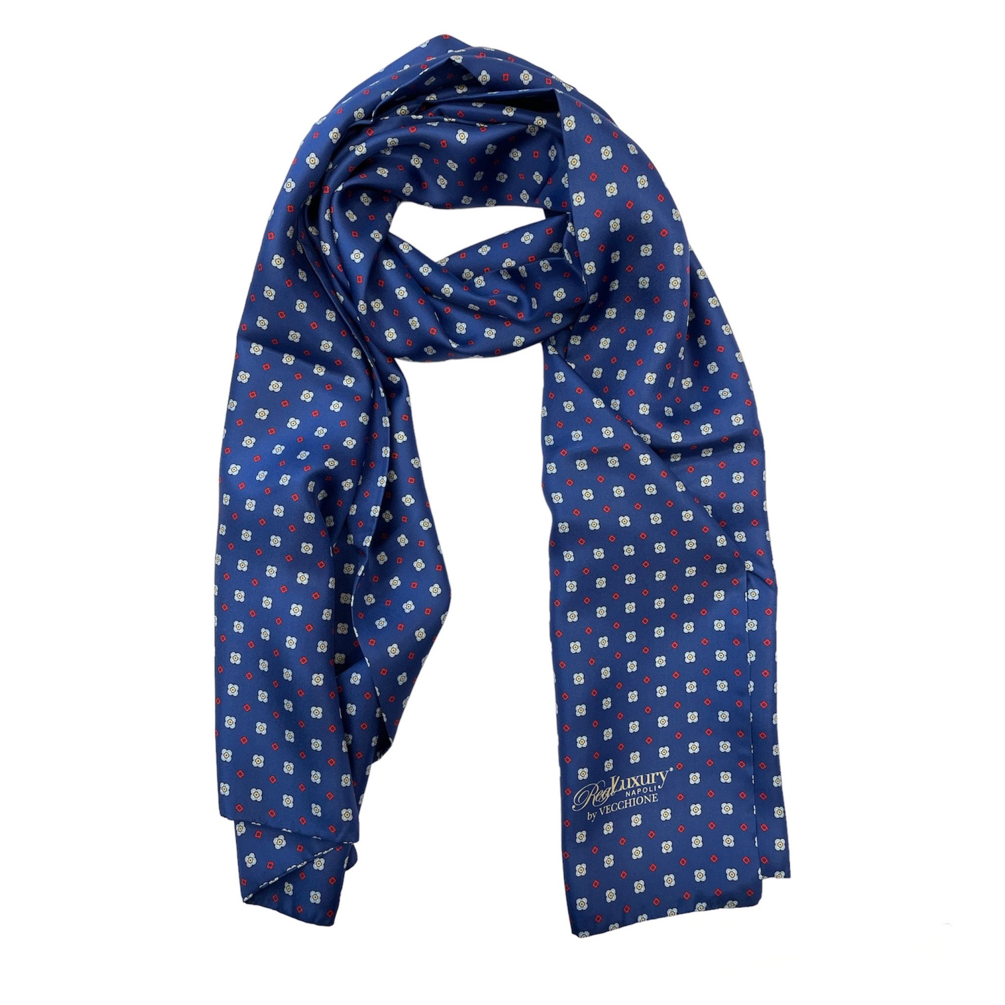 Sciarpa In Raso Simil Seta 70x70cm Donna - Multiuso Con Fantasia Floreale Caffè Chiaro, Bandana, Foulard O Top A Tubo