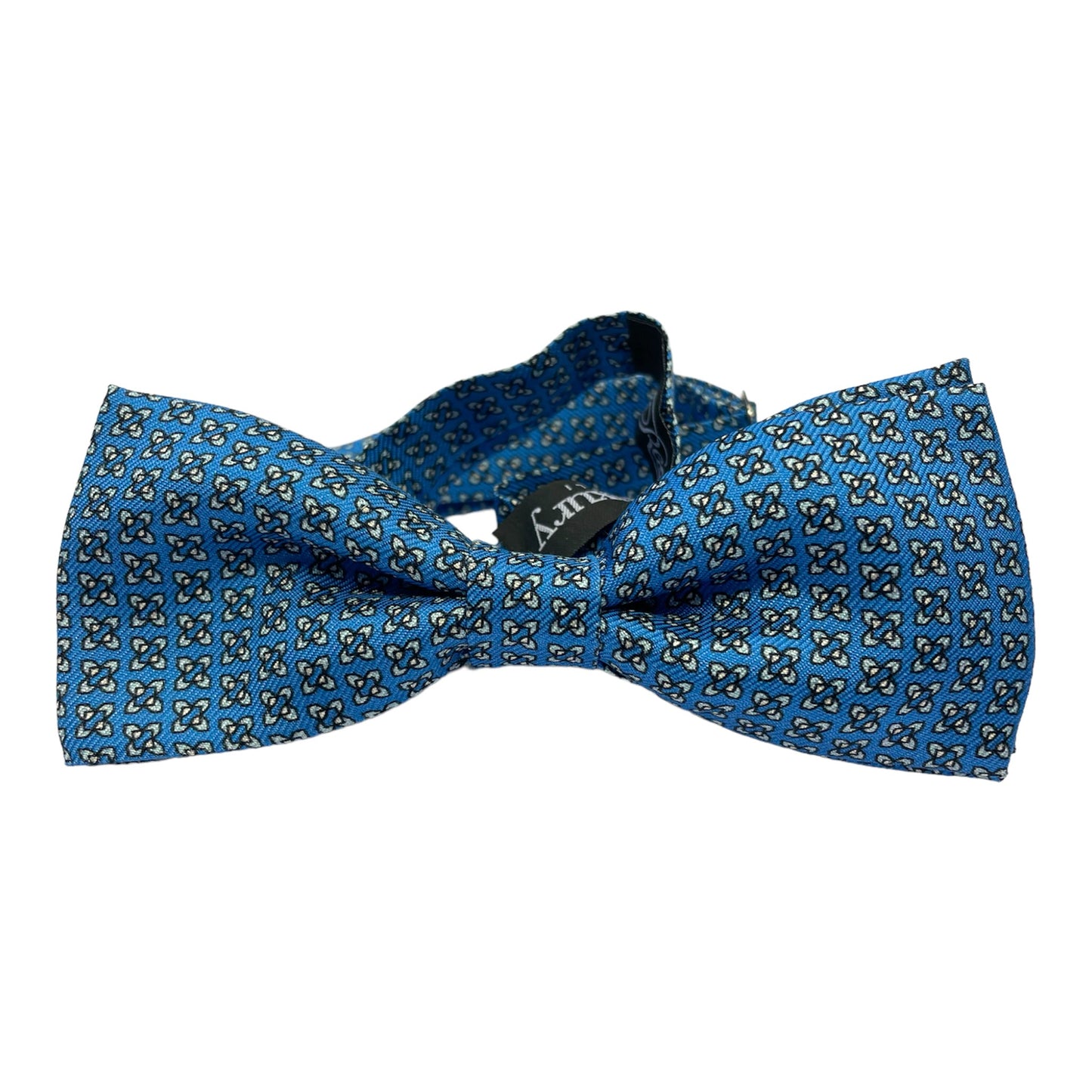 Sartorial bow tie blue silk squared flowers