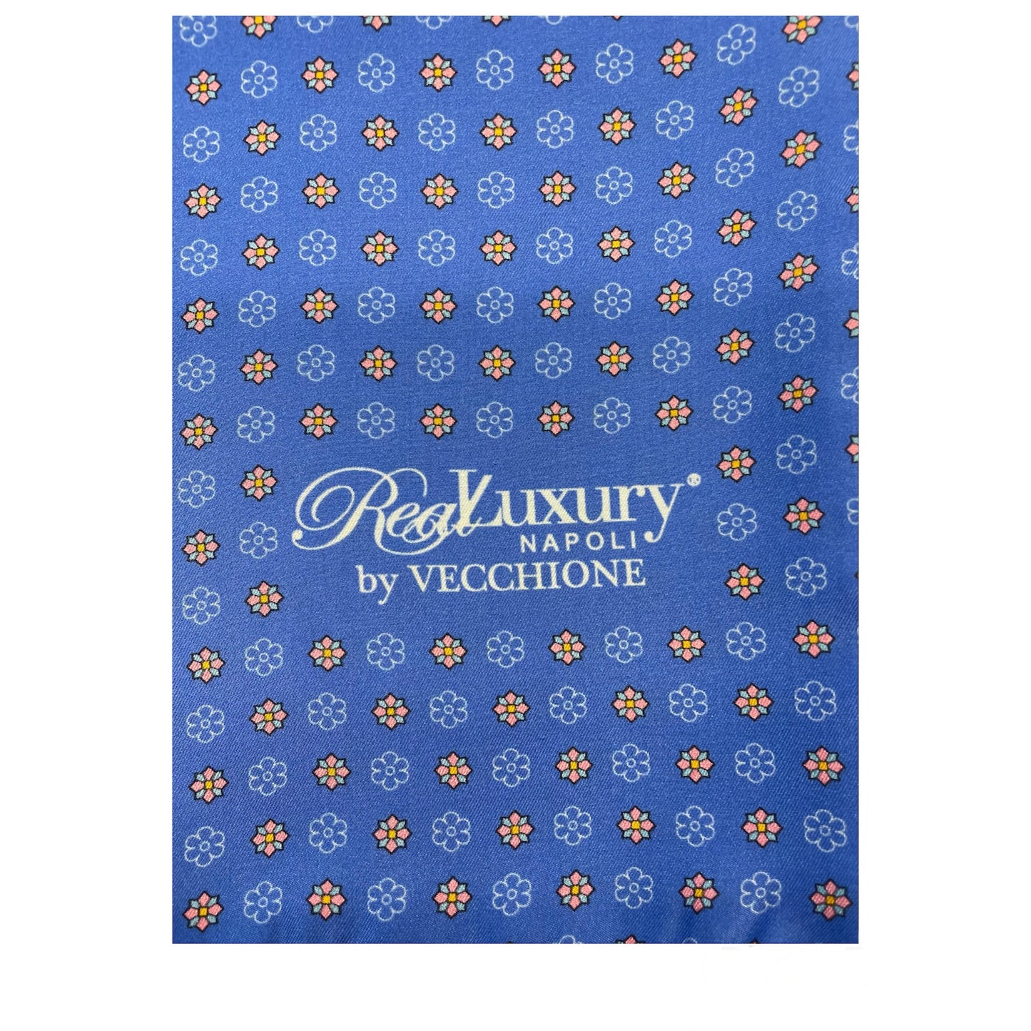 Sartorial Scarf Silk cornflower blue with orange flowers