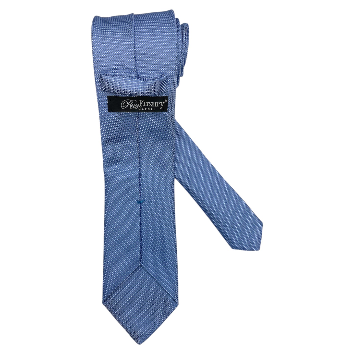 Cravatta seta Azzurra con microintreccio