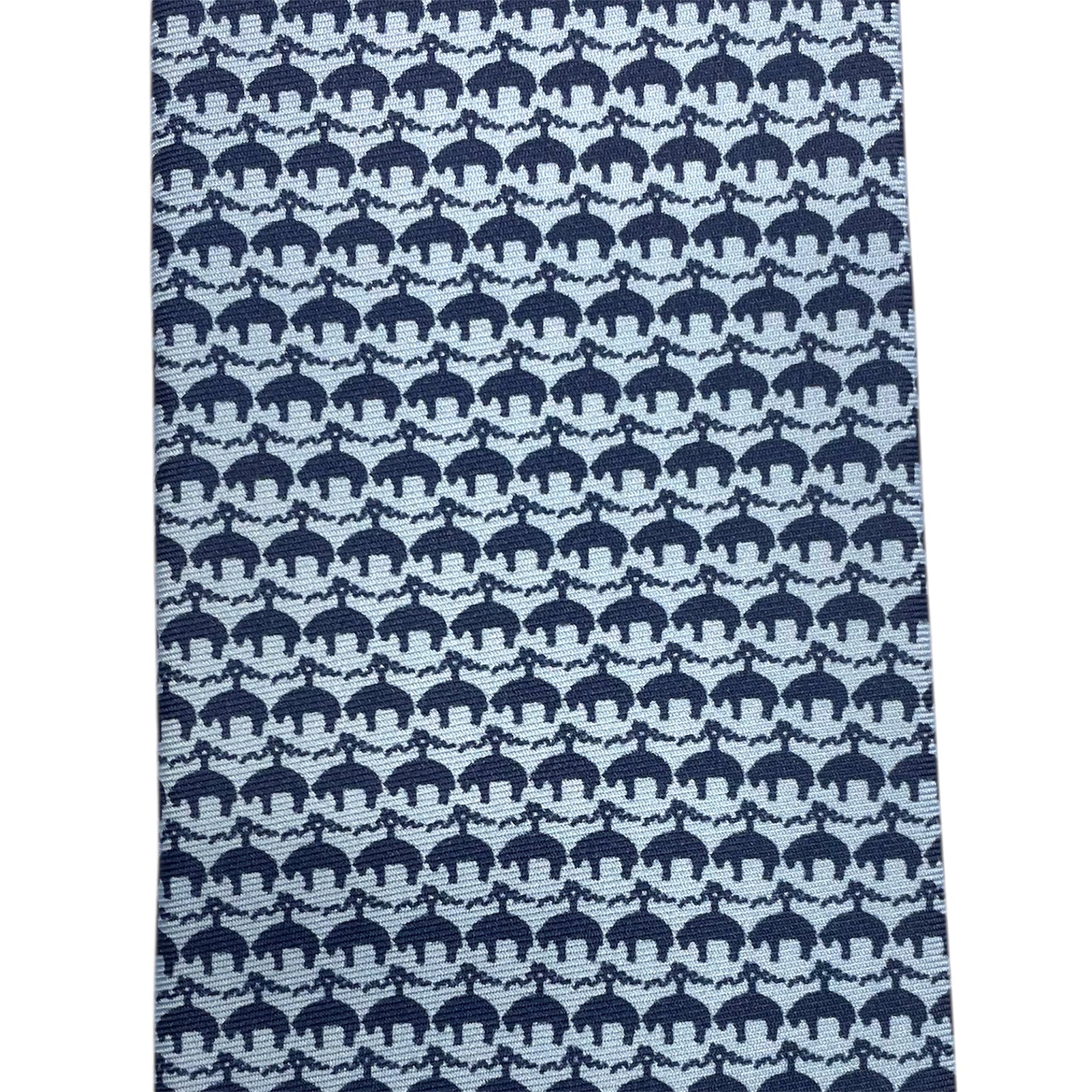 Cravatta in seta azzurra con microfantasia Pig