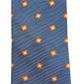Light blue silk tie with blue flowers and red circles