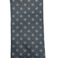 Light blue silk tie with blue flowers and red circles