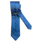 Light blue silk tie with blue flowers and red circles