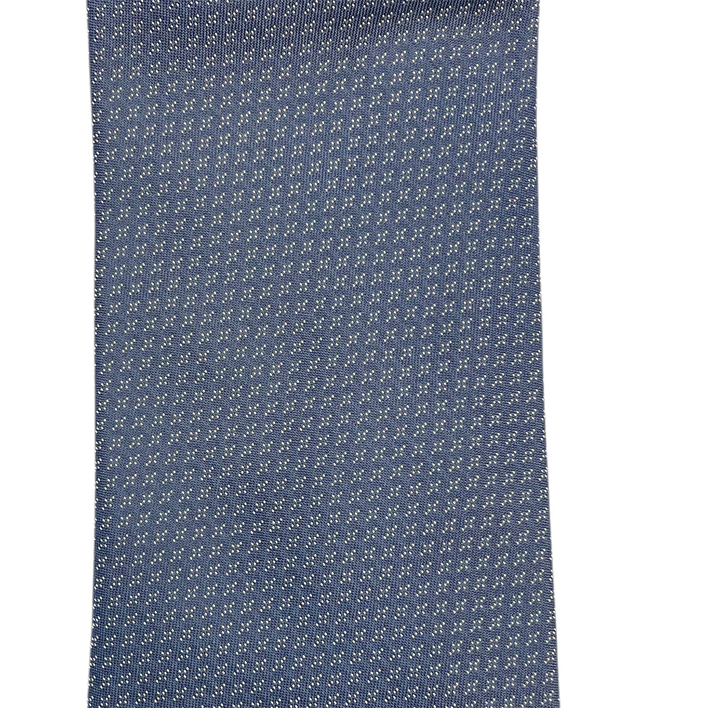 Light blue silk tie with blue flowers and red circles