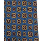 Light blue silk tie with blue flowers and red circles
