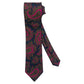Light blue silk tie with blue flowers and red circles