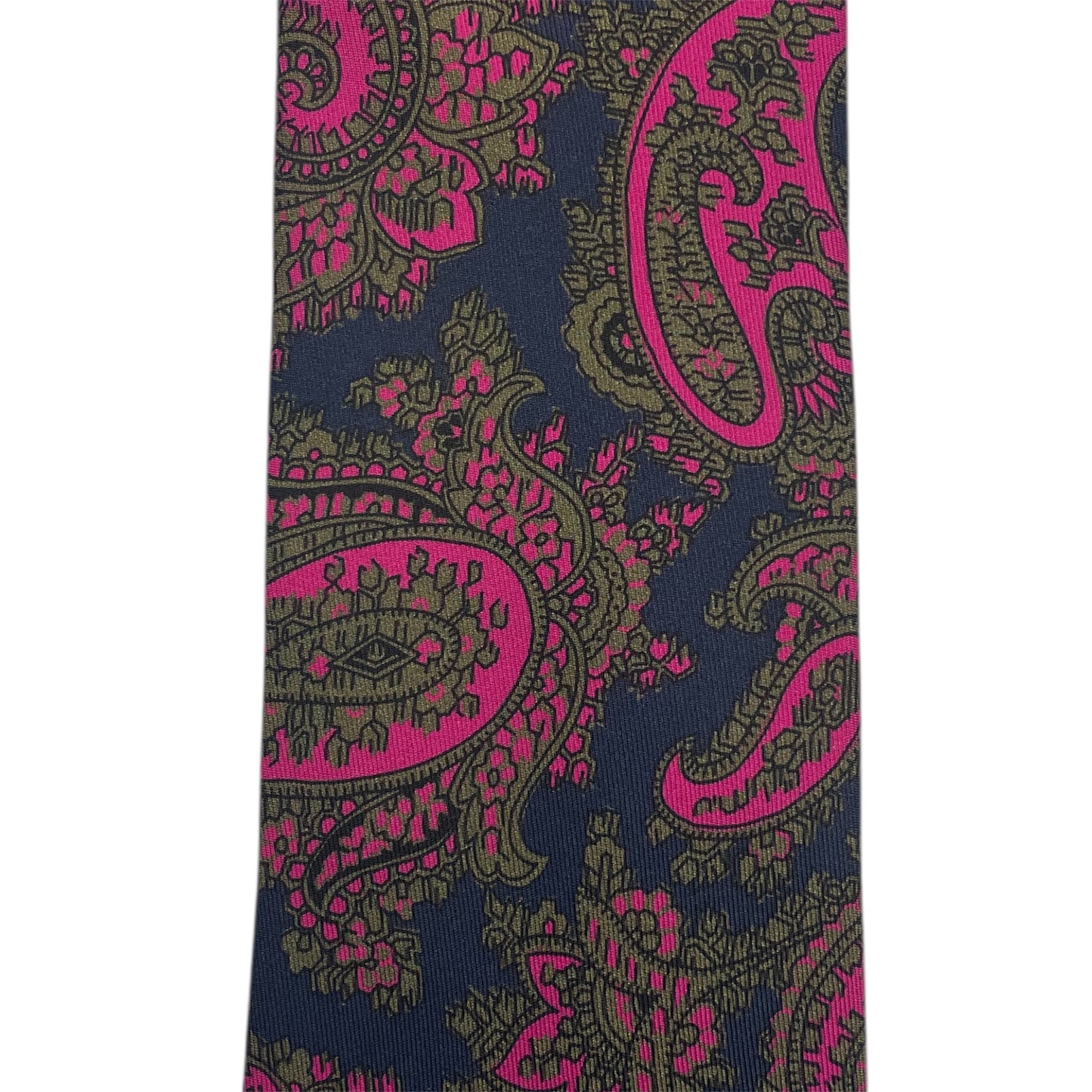 Light blue silk tie with blue flowers and red circles