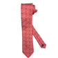 Light blue silk tie with blue flowers and red circles