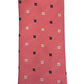Light blue silk tie with blue flowers and red circles