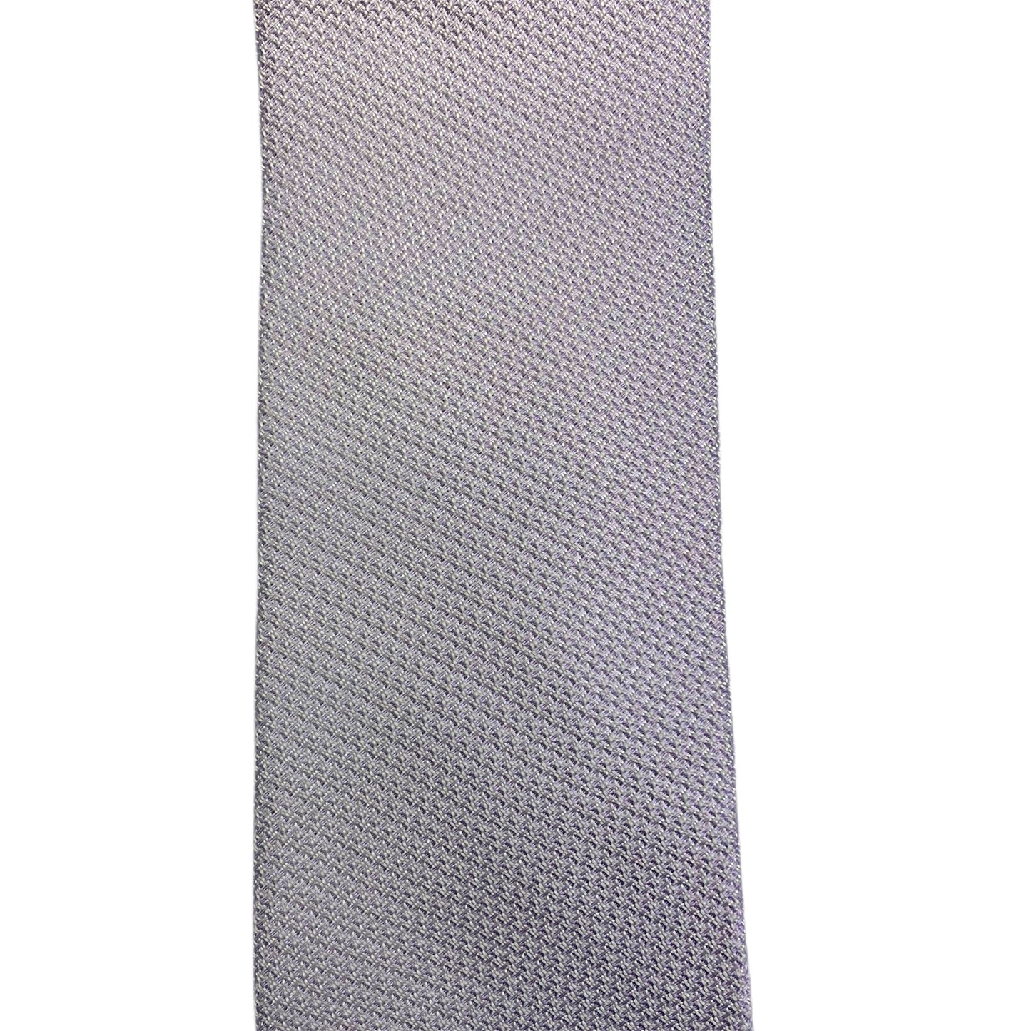 Light blue silk tie with blue flowers and red circles