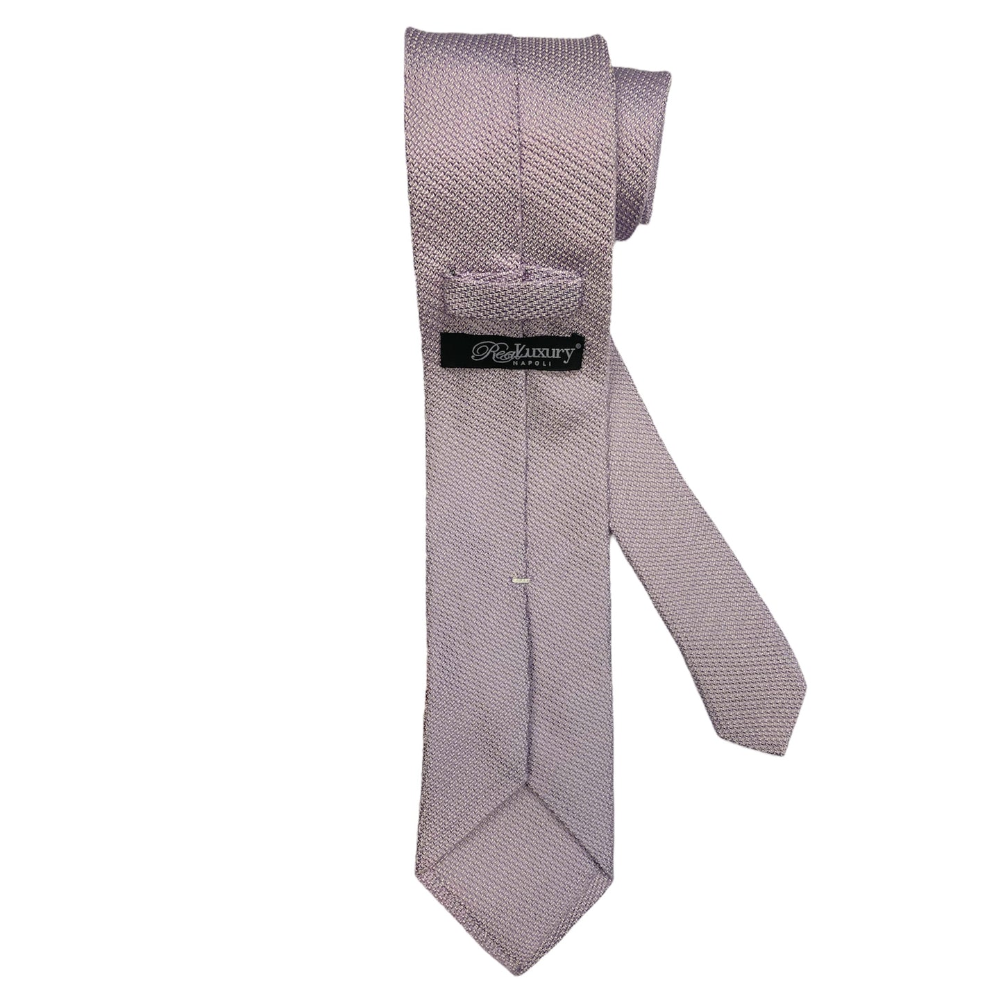 Light blue silk tie with blue flowers and red circles