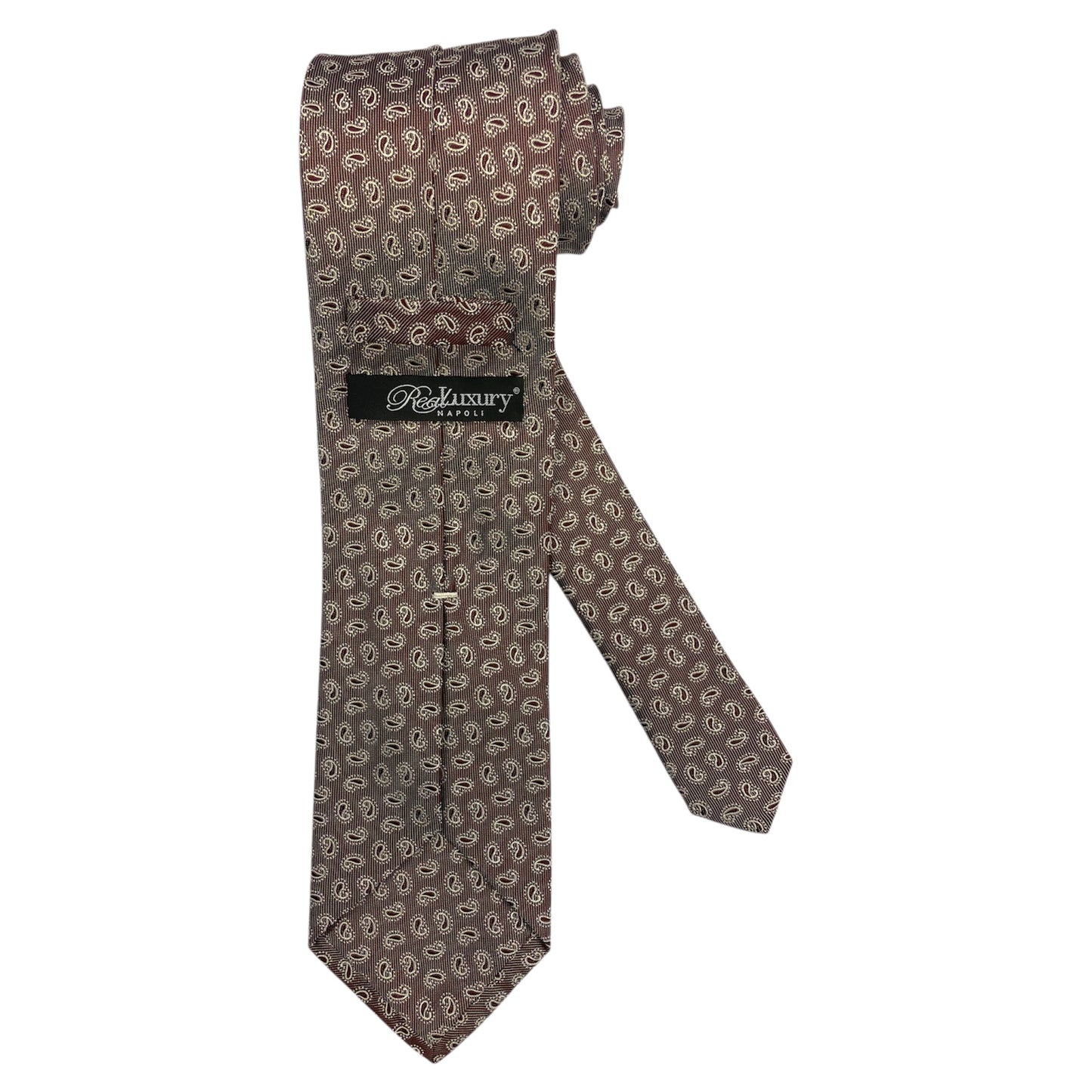 Light blue silk tie with blue flowers and red circles