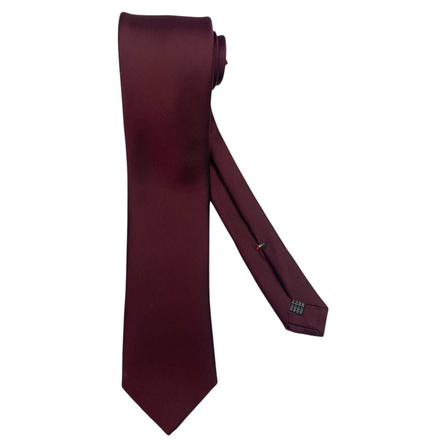 Light blue silk tie with blue flowers and red circles