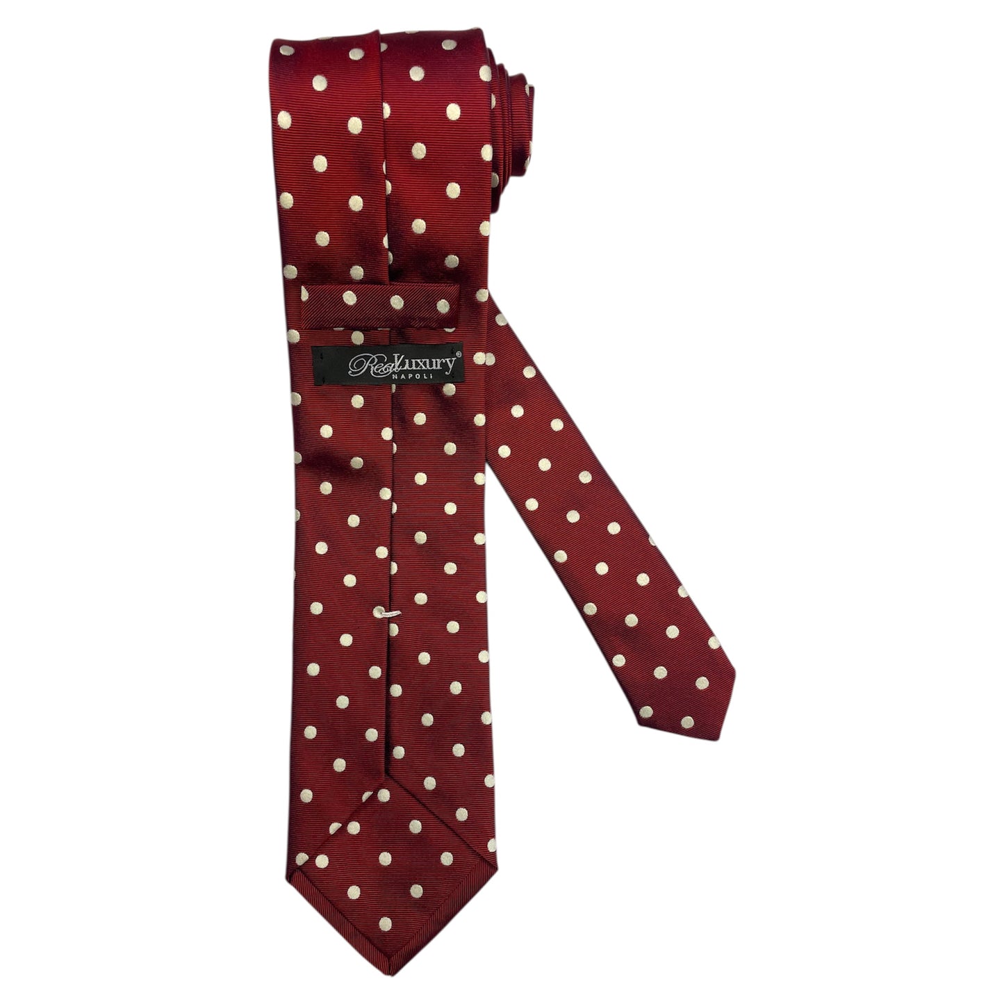 Cravatta Bordeaux a Pois Bianchi Elegante