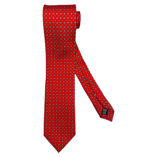 Cravatta Rossa a Micro Fantasia Floreale