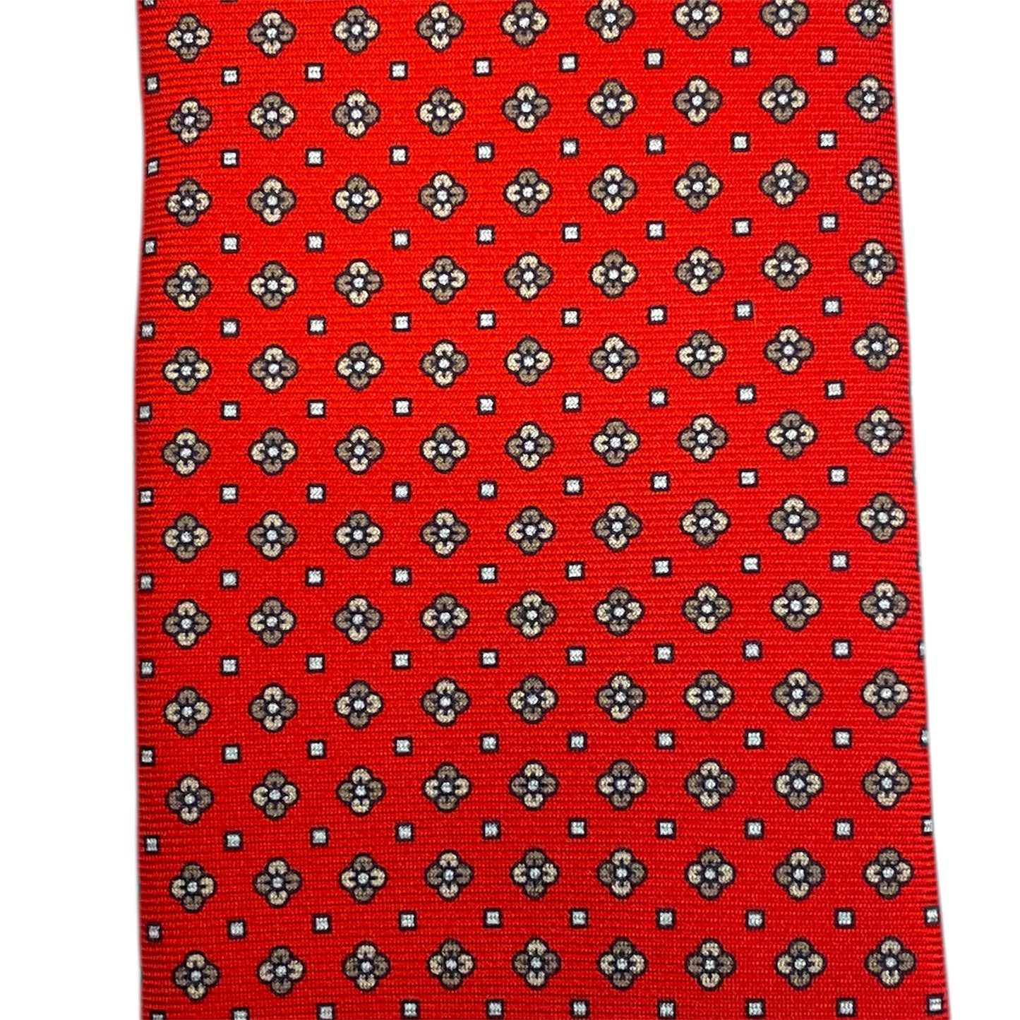 Cravatta Rossa a Micro Fantasia Floreale