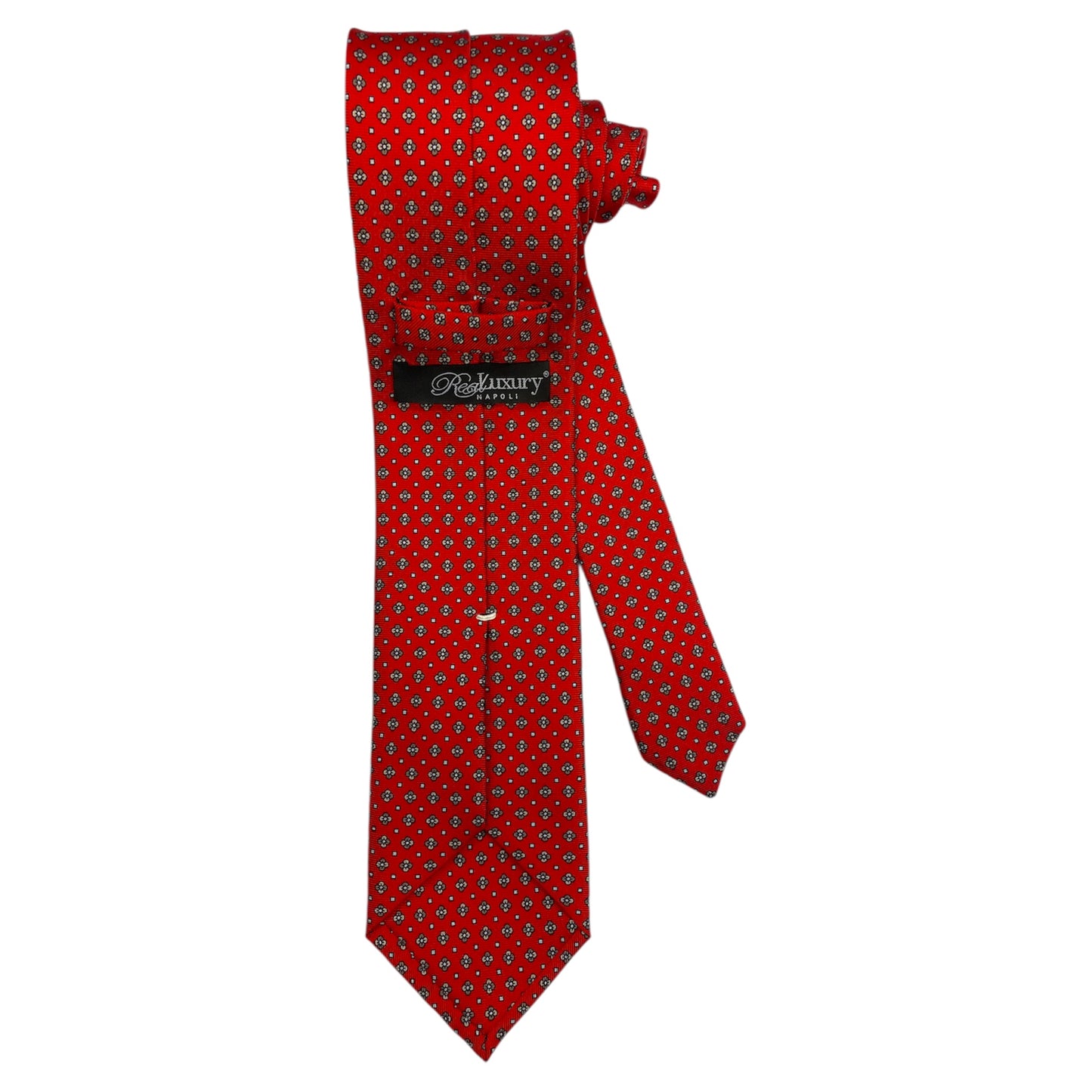 Cravatta Rossa a Micro Fantasia Floreale