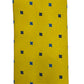 Light blue silk tie with blue flowers and red circles