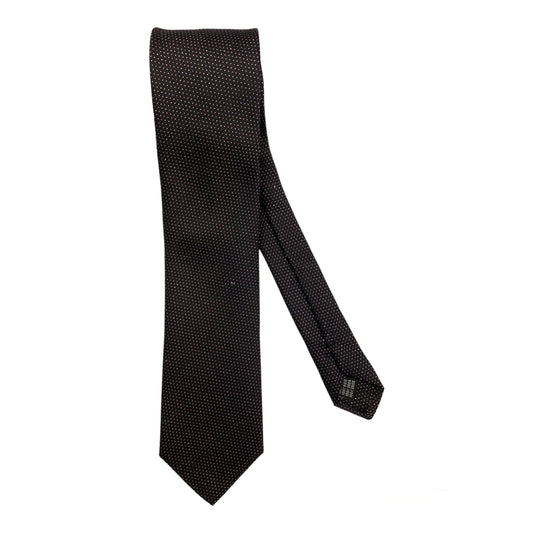 Cravatta seta nero punto spillo viola brillante
