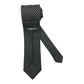 Cravatta seta nera con fiorellini grigi e bianchi
