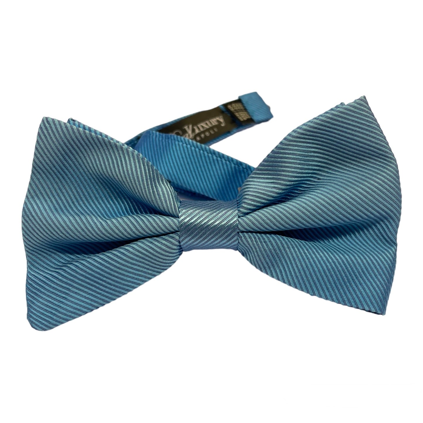 Sartorial bow tie brown silk large light blue flowers