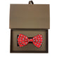 Tailored red silk bow tie with circles