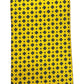 Cravatta seta gialla con fiorellini celesti