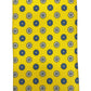 Cravatta seta gialla con fiori celesti e bianchi