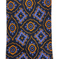 Cravatta seta blu con pattern floreale