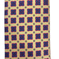 Cravatta seta beige con fiore quadro blu
