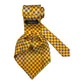 Yellow silk tie with blue and white flowers