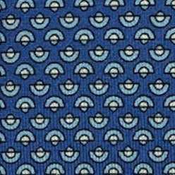 Light blue half circle light blue silk tie